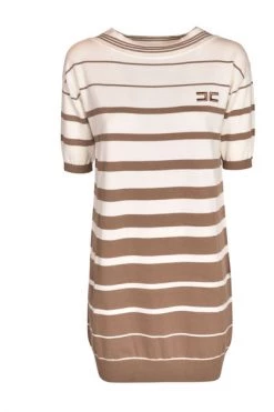 Elisabetta Franchi Casual Jurken Dress Beige