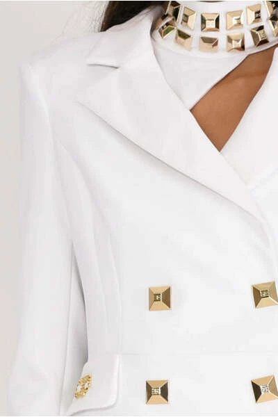 Elisabetta Franchi Business Blazers Formal Blazer White 1 Elisabetta Franchi Business Blazers Formal Blazer White