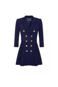 Elisabetta Franchi Blousejurken Occasion Dresses Blue