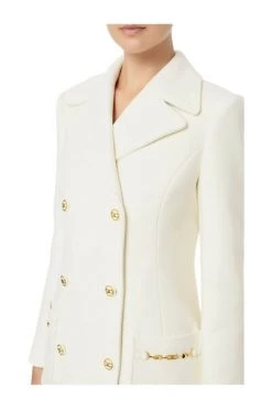 Elisabetta Franchi Trenchcoats & Mantels Double Breasted Coat Beige