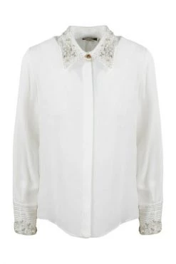 Elisabetta Franchi Longsleeve Shirts PEARL DETAILS SHIRT White 6 Elisabetta Franchi Longsleeve Shirts PEARL DETAILS SHIRT White -Elisabetta Franchi Winkel 55db965cd535646a36f8fd04791bb642