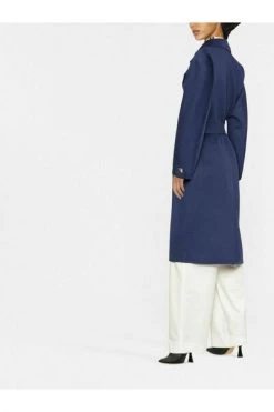 Elisabetta Franchi Trenchcoats & Mantels CAPPOTTO CON CINTURA Blue -Elisabetta Franchi Winkel 5610bccf17b402a68536184f238490e1