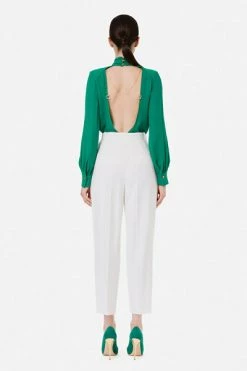 Elisabetta Franchi Broeken Cropped Trousers White -Elisabetta Franchi Winkel 57e1746f9140c2be1936dce62447c469
