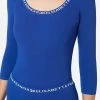 Elisabetta Franchi Sweaters Round-neck Knitwear Blue