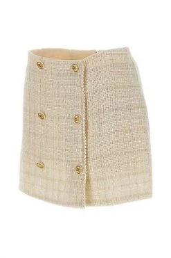 Korte Rokken Elisabetta Franchi Skirts White Beige