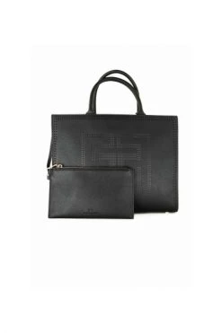 Elisabetta Franchi Shoppers Large Tote Bag With Perforated Logo Black 10 Elisabetta Franchi Shoppers Large Tote Bag With Perforated Logo Black -Elisabetta Franchi Winkel 593bf49225349ca425fee7d404451e24