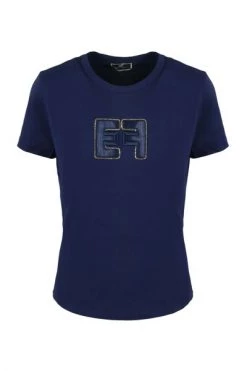 Elisabetta Franchi T-shirts EMBROIDERY LOGO T-SHIRT Blue