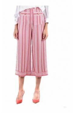Elisabetta Franchi Wijde Broeken Cropped Striped Trousers Red -Elisabetta Franchi Winkel 59a1dac22fa164bbb607265b97e51886