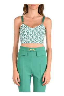 Shirts ELISABETTA FRANCHI Crop Top Green -Elisabetta Franchi Winkel 59ebdb4c4ce4731803aabf3a1e575830