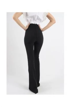 Elisabetta Franchi Wijde Broeken PA01121E2 Pants Black
