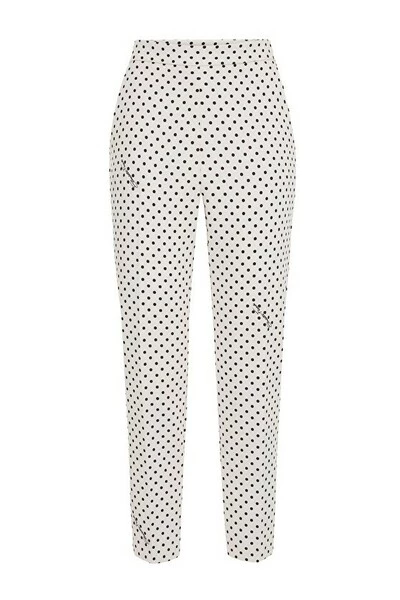 Elisabetta Franchi Chino's Polka Dot Pants White 2 Elisabetta Franchi Chino's Polka Dot Pants White - Afbeelding 2