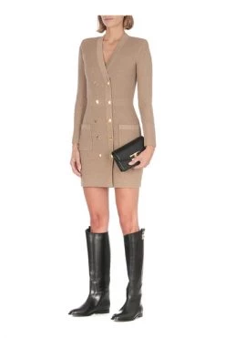 Casual Jurken Elisabetta Franchi Dresses Dove Grey Gray