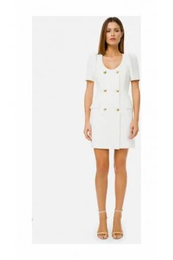 Elisabetta Franchi Casual Jurken Dress With Buttons White -Elisabetta Franchi Winkel 5adac9503d73173662d9c9c8d0339518