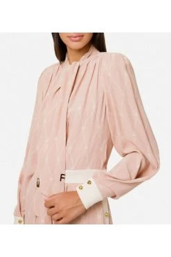 Elisabetta Franchi Casual Jurken Shirt Dress With Scarf Collar Pink -Elisabetta Franchi Winkel 5b9fd049ab11786f596ced974a86d681