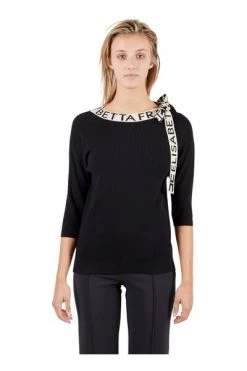 Elisabetta Franchi Sweaters Round-neck Knitwear Black -Elisabetta Franchi Winkel 5bfa38c433ef0d21245e0d81e1795833