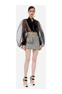 Elisabetta Franchi Korte Rokken Frayed Skirt With Belt Bag Black -Elisabetta Franchi Winkel 5c6ecae76b413db4549d760a3ab72801