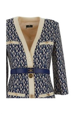 Elisabetta Franchi Casual Jurken Logo Belted Dress Blue -Elisabetta Franchi Winkel 5c7323394cabfe226797be7477c47d73