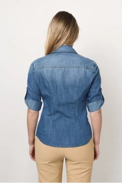 Spijkerblouses Elisabetta Franchi CJ17S21E2 192/blauw Blue