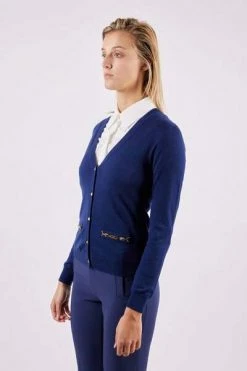 Elisabetta Franchi Sweaters V-neck Knitwear Blue -Elisabetta Franchi Winkel 5d60317d3cc35137359235495f62b278