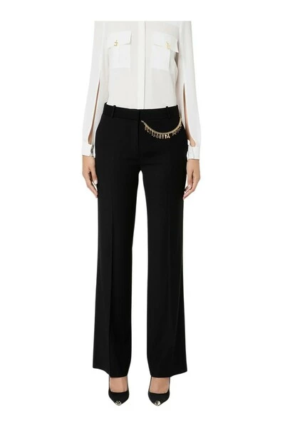 Elisabetta Franchi Wijde Broeken Wide Trousers Black 3 Elisabetta Franchi Wijde Broeken Wide Trousers Black - Afbeelding 3