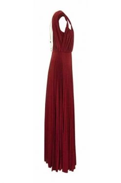 Elisabetta Franchi Feestjurken Red Carpet Dress In Lurex Jersey With Pendant Charm Red -Elisabetta Franchi Winkel 5dead0d1b1316ddd42cd5db92148860a