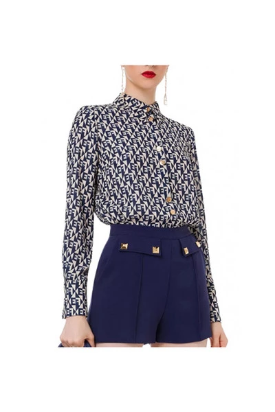 Elisabetta Franchi Longsleeve Shirts Shirts Blue 1 Elisabetta Franchi Longsleeve Shirts Shirts Blue