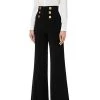 Elisabetta Franchi Wijde Broeken Wide Trousers Black