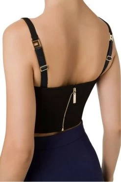 Elisabetta Franchi Tops Bodice With Sweetheart Neckline Black