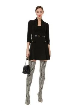Elisabetta Franchi Casual Jurken Dress With Flared Skirt And Bolero Jacket Black