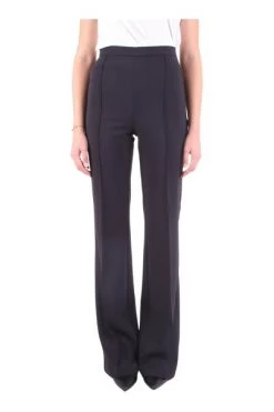 Elisabetta Franchi Wijde Broeken Wide Trousers Black
