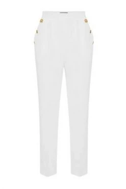 Elisabetta Franchi Chino's Cigarette Trousers With Gold Buttons White -Elisabetta Franchi Winkel 6032e94dd0f63f10eb5c6e4c51522eca