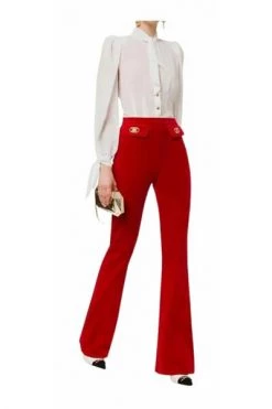 Elisabetta Franchi Wijde Broeken Wide Trousers Red 5 Elisabetta Franchi Wijde Broeken Wide Trousers Red -Elisabetta Franchi Winkel 60ba0f4e0a80d8f7b344cdbf37256e42