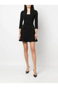 Elisabetta Franchi Casual Jurken Mini Dress With Belt Black -Elisabetta Franchi Winkel 6167db7deb670ced29e8712f15d84e38