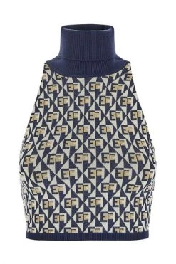 Elisabetta Franchi Coltruien Knitted Top Blue -Elisabetta Franchi Winkel 6179bf31e3510b60da91b7beedc9cc19