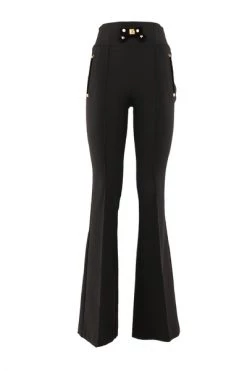 Elisabetta Franchi Wijde Broeken Wide Trousers Black -Elisabetta Franchi Winkel 619130ea9ce43799c50a661a0381087c