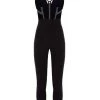 Elisabetta Franchi Jumpsuits & Tuinbroeken Slim Fit Jumpsuit With Tulle Inserts Black