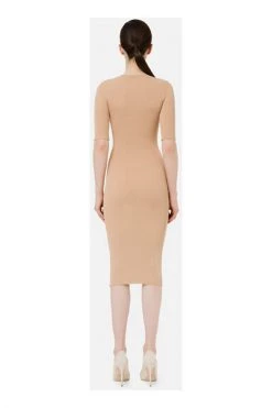 Elisabetta Franchi Casual Jurken Midi Dresses Beige -Elisabetta Franchi Winkel 6248c6778a4c63ed8741e2dbaeca4765