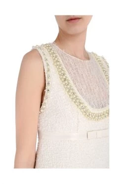 Elisabetta Franchi Casual Jurken Mini Dress With Lace And Pearls White -Elisabetta Franchi Winkel 62c8d388cf7ff6ec6170b33502b190d1