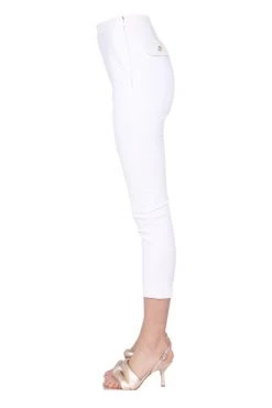 Elisabetta Franchi Broeken Cropped Trousers White