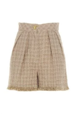 Elisabetta Franchi Korte Broeken Shorts Beige
