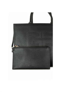 Elisabetta Franchi Shoppers Large Tote Bag With Perforated Logo Black 8 Elisabetta Franchi Shoppers Large Tote Bag With Perforated Logo Black -Elisabetta Franchi Winkel 637e22be46a9c1a2eff5bc8ae948d97c