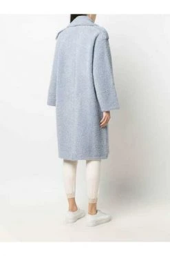 Elisabetta Franchi Trenchcoats & Mantels Double-breasted Knit Coat Blue