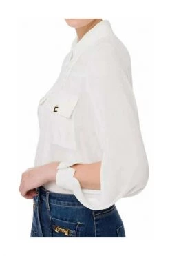Elisabetta Franchi Longsleeve Shirts Blouse White -Elisabetta Franchi Winkel 651c480d541063b54f807ec8c678f236