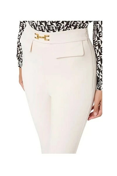 Elisabetta Franchi Pantalons Skinny Trousers Beige 3 Elisabetta Franchi Pantalons Skinny Trousers Beige - Afbeelding 3