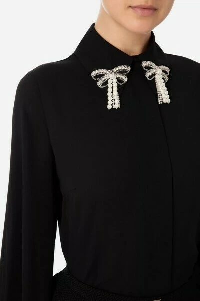 Elisabetta Franchi Longsleeve Shirts Shirts Black 2 Elisabetta Franchi Longsleeve Shirts Shirts Black - Afbeelding 2