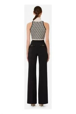 Elisabetta Franchi Pantalons Straight Trousers Black -Elisabetta Franchi Winkel 65a0b1c167e553372d0c1661d0c54db0