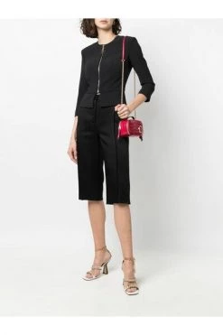 Elisabetta Franchi Blazers Jacket In Double Layer Crêpe Fabric With Maxi Pull-Tab Black -Elisabetta Franchi Winkel 65c185188d951f5711f31b1188e3b077