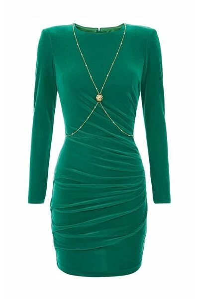 Elisabetta Franchi Casual Jurken Short Dresses Green 2 Elisabetta Franchi Casual Jurken Short Dresses Green - Afbeelding 2