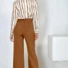 Elisabetta Franchi Wijde Broeken Trousers Brown