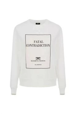 Elisabetta Franchi Hoodies & Sweatvesten Sweatshirts White -Elisabetta Franchi Winkel 6605edbe1a75e15d484dd0a037a482ab